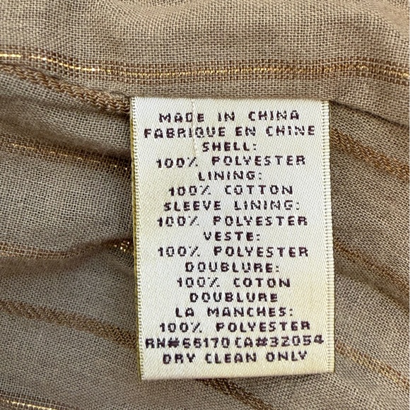 NWOT Elevenses Beige Ruffle Trench Coat with Gold Accents - Picture 8 of 11